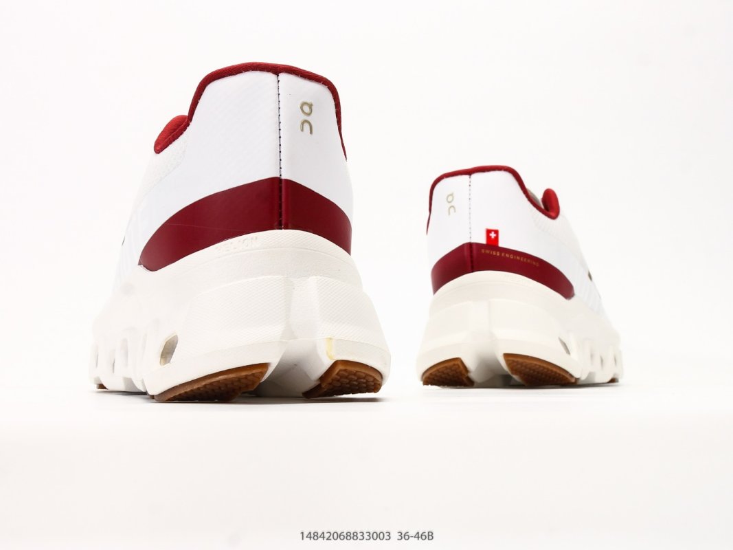 On Cloudmonster White Red Yellow Low-Top Running Shoe view