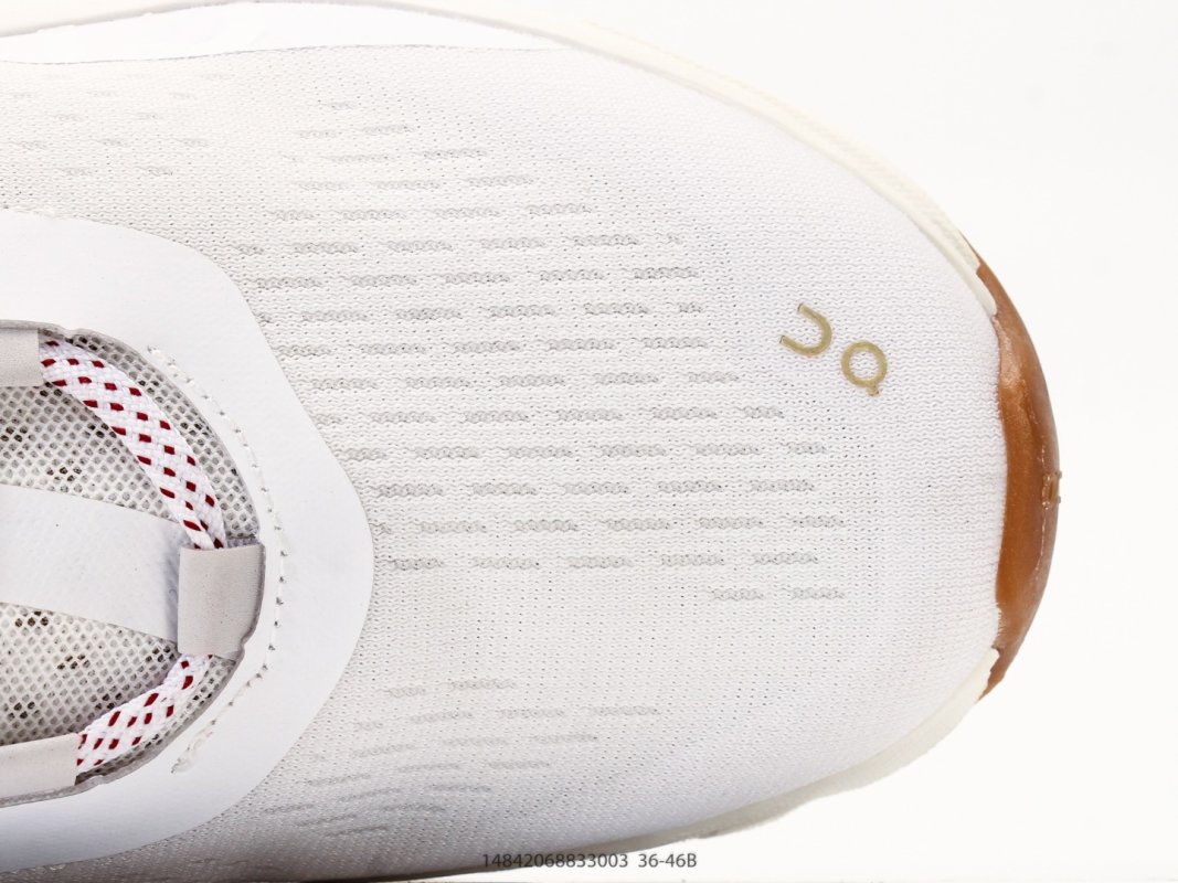 On Cloudmonster White Red Yellow Low-Top Running Shoe view