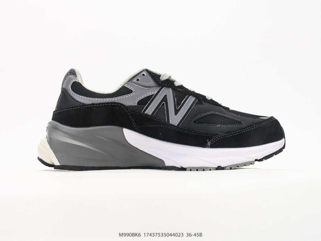 New Balance 990v3 Black Grey White Retro Running Shoe view