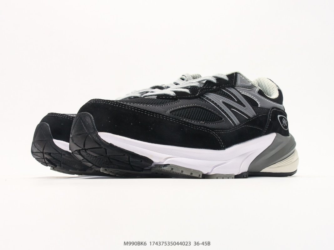 New Balance 990v3 Black Grey White Retro Running Shoe view