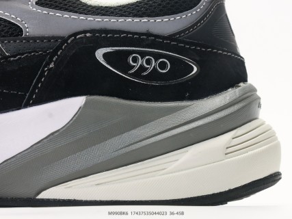 New Balance 990v3 Black Grey White Retro Running Shoe view 7