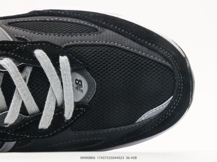 New Balance 990v3 Black Grey White Retro Running Shoe view 8