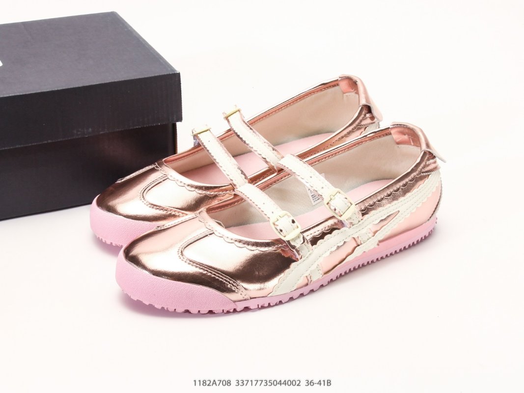 Onitsuka Tiger Mexico 66 Cream Pink Mary Jane Low-Top Casual Shoe view