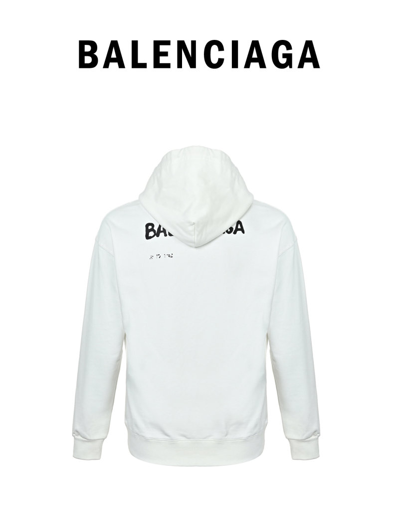 Balenciaga Blurred Logo Hoodie White 25FW view