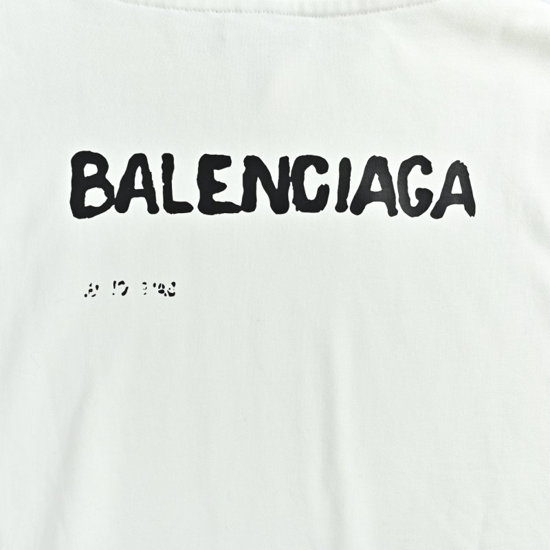 Balenciaga Blurred Logo Hoodie White 25FW view