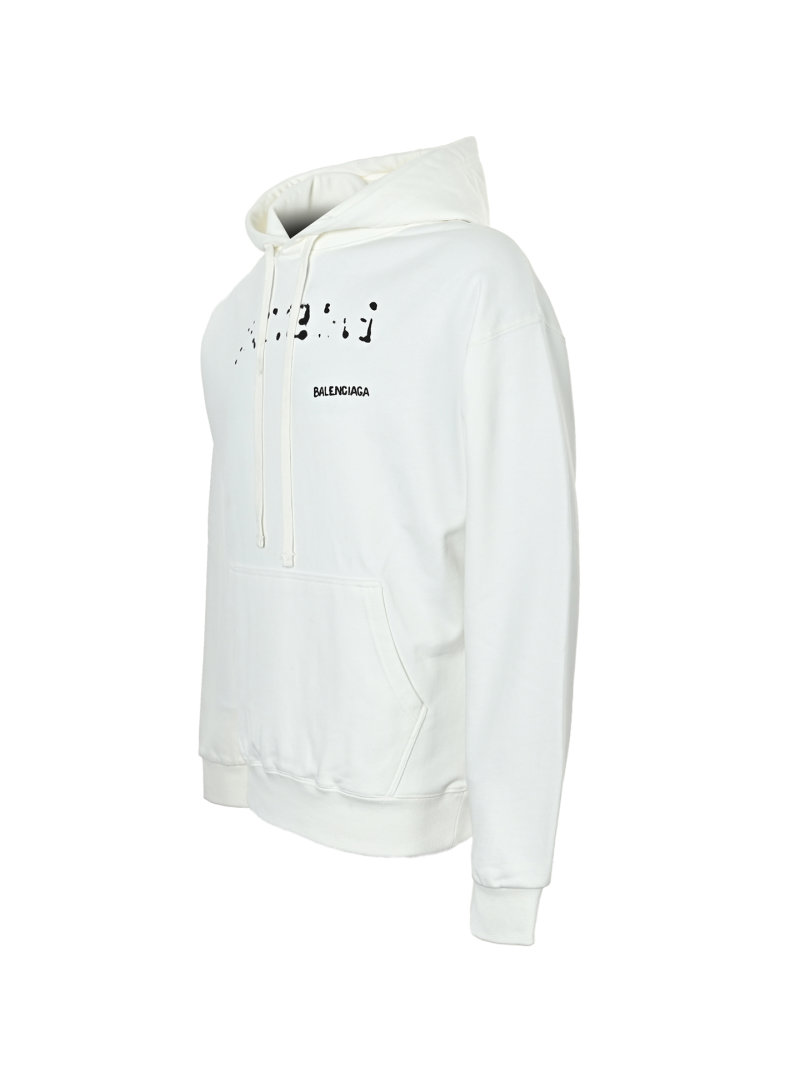 Balenciaga Blurred Logo Hoodie White 25FW view