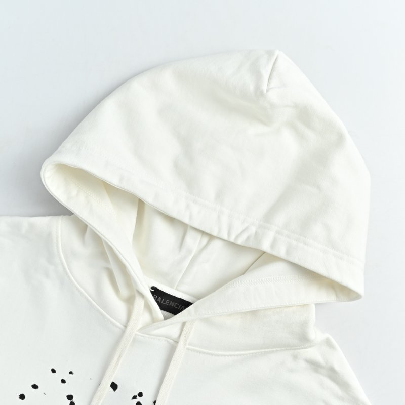 Balenciaga Blurred Logo Hoodie White 25FW view