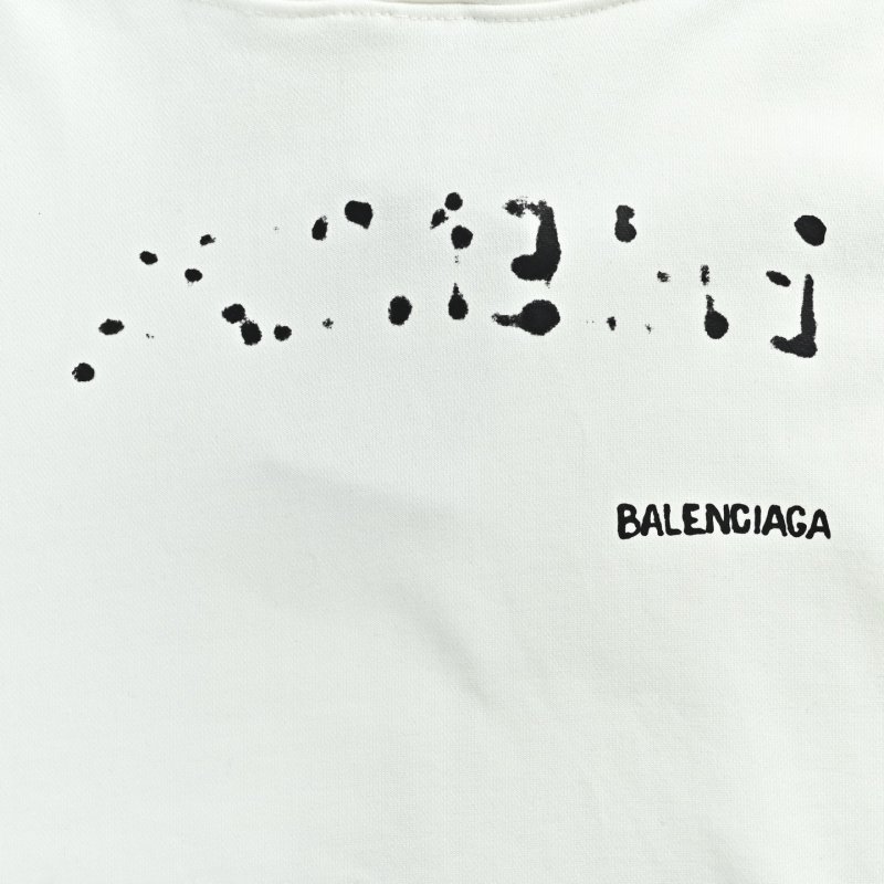 Balenciaga Blurred Logo Hoodie White 25FW view