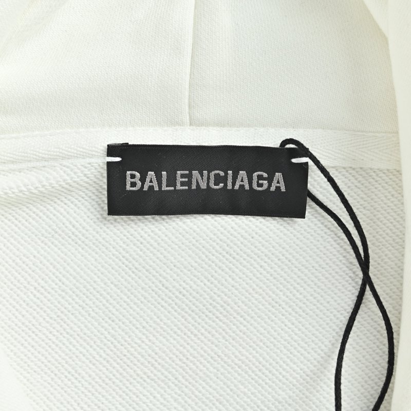 Balenciaga Blurred Logo Hoodie White 25FW view