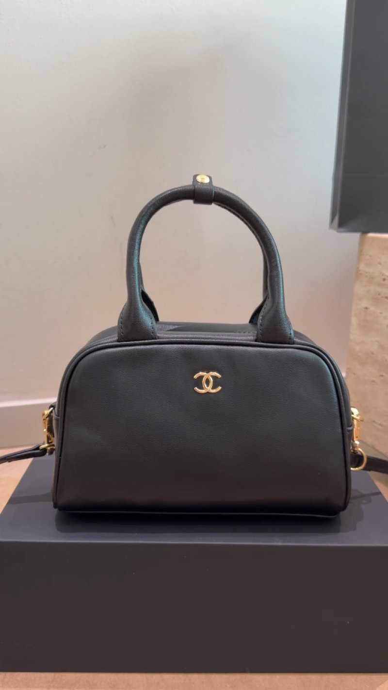 Chanel Classic Bowling Bag Black Gold Hardware