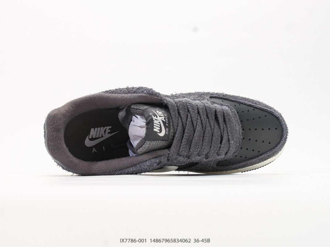 Nike Air Force 1 '07 LV8 Charcoal Black White Low view