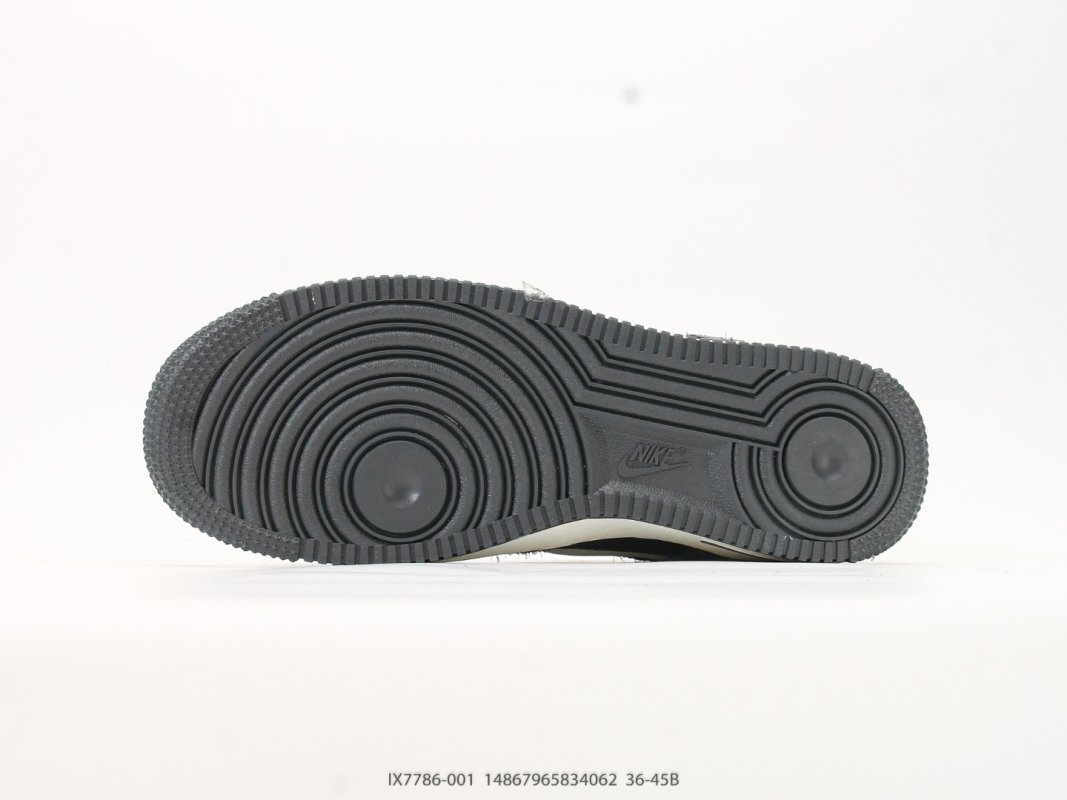 Nike Air Force 1 '07 LV8 Charcoal Black White Low view