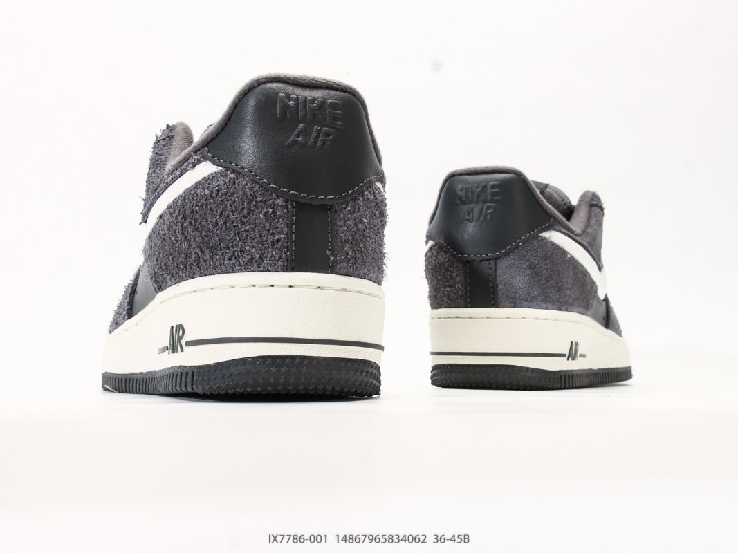 Nike Air Force 1 '07 LV8 Charcoal Black White Low view