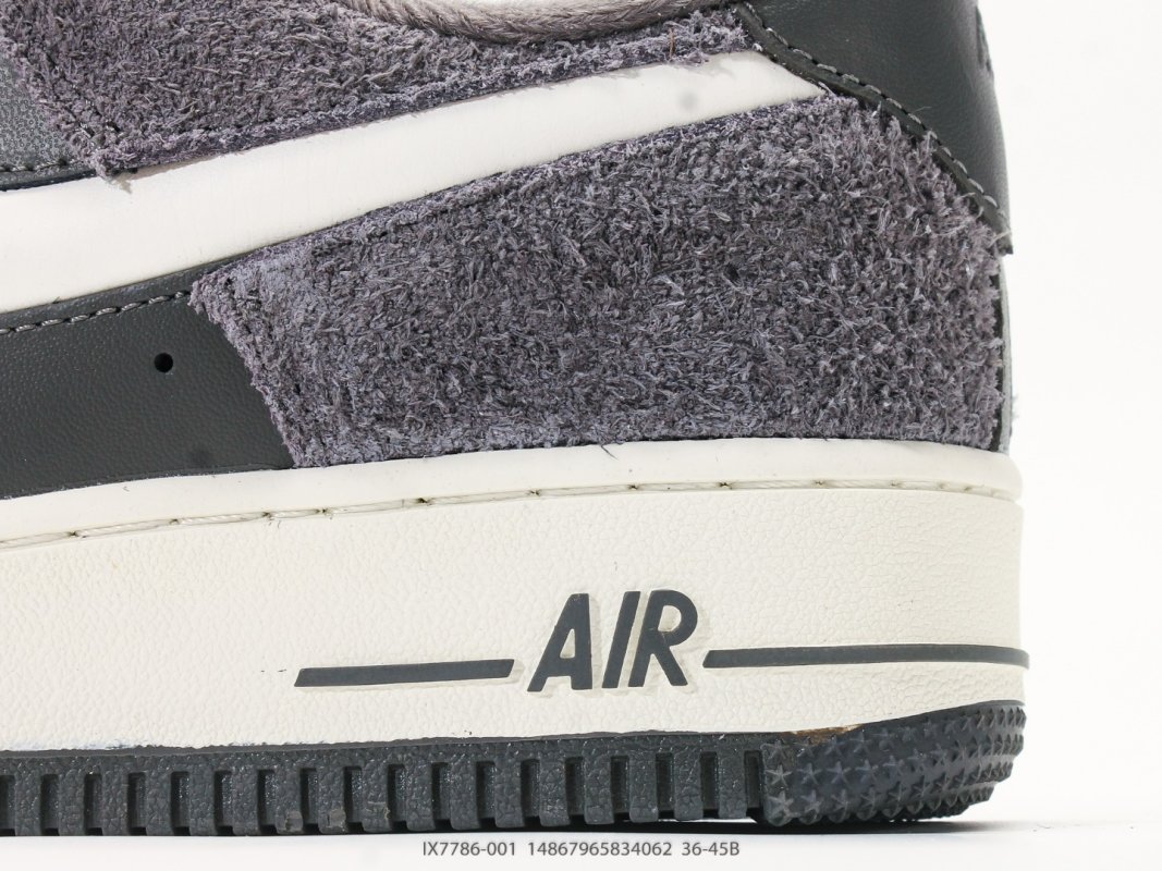 Nike Air Force 1 '07 LV8 Charcoal Black White Low view