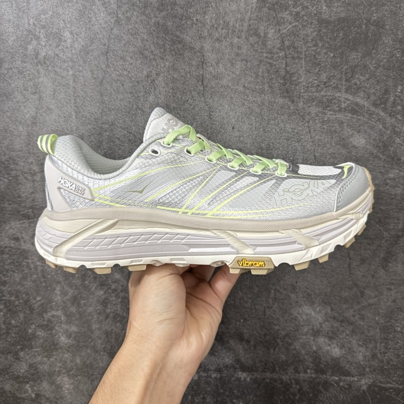 HOKA ONE ONE Mafate Speed 2 Low Cream Lime Trail Running Shoe view