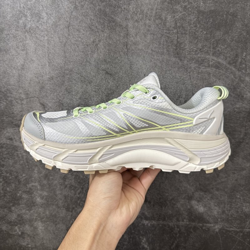 HOKA ONE ONE Mafate Speed 2 Low Cream Lime Trail Running Shoe view
