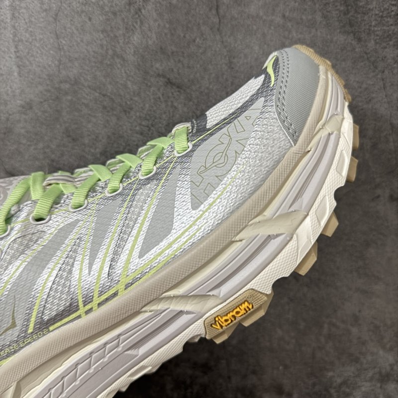 HOKA ONE ONE Mafate Speed 2 Low Cream Lime Trail Running Shoe view