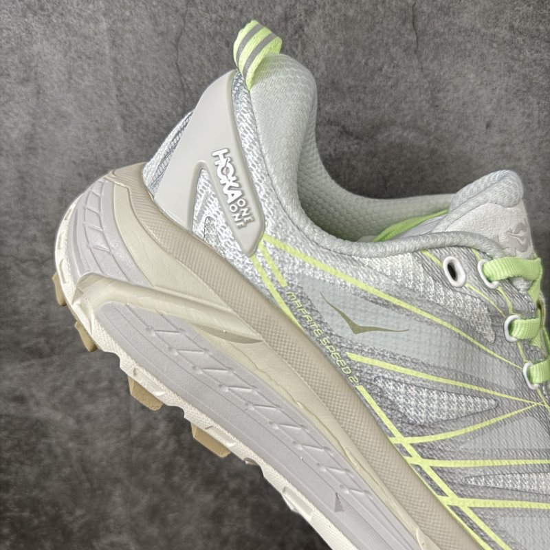 HOKA ONE ONE Mafate Speed 2 Low Cream Lime Trail Running Shoe view