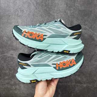 HOKA Mafate X Mint Green Orange Running Shoe