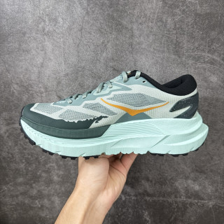 HOKA Mafate X Mint Green Orange Running Shoe view 3