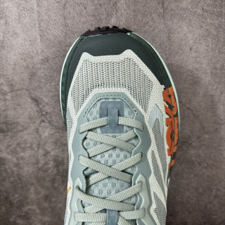 HOKA Mafate X Mint Green Orange Running Shoe view 6