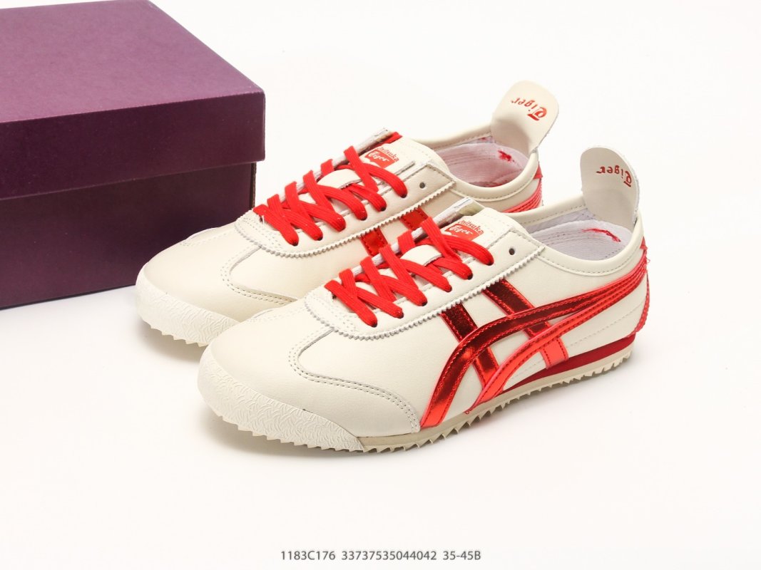 Onitsuka Tiger Mexico 66 NM Cream Red Leather Nylon view