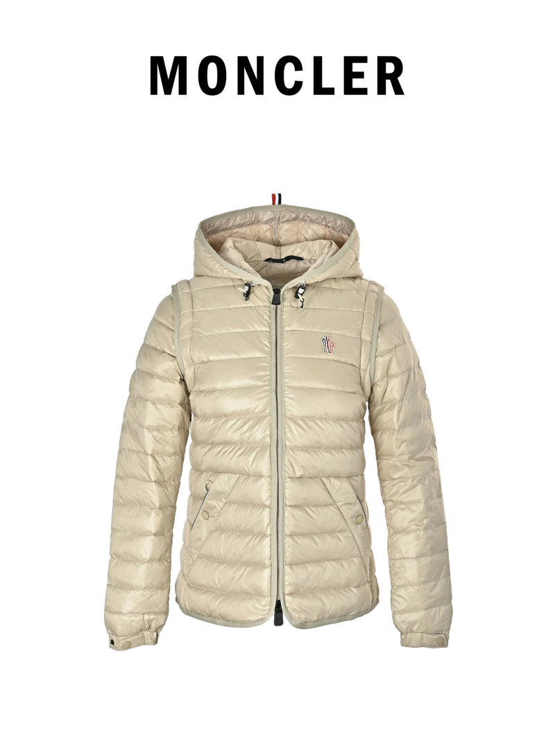 Moncler Grenoble Women's Removable Sleeve Puffer Jacket Cream view