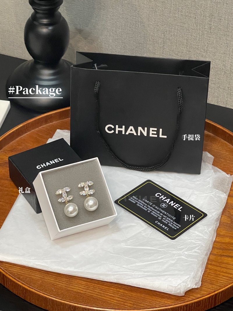 Chanel CC Pearl Double C Silver Needle Earrings Replica