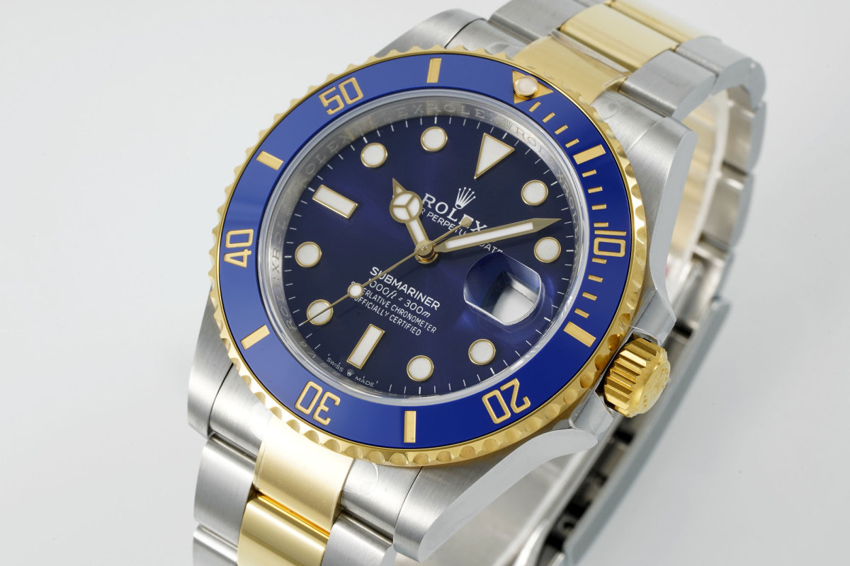 Rolex Submariner 41mm Two-Tone Blue Dial Replica Watch view