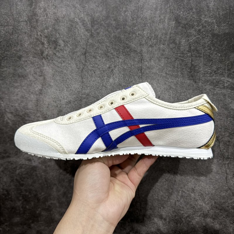 Onitsuka Tiger Mexico 66 White Blue Red Canvas Sneaker view
