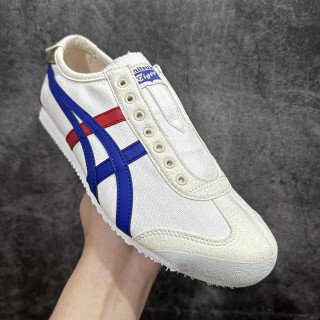 Onitsuka Tiger Mexico 66 White Blue Red Canvas Sneaker view 3