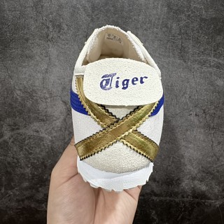 Onitsuka Tiger Mexico 66 White Blue Red Canvas Sneaker view 4