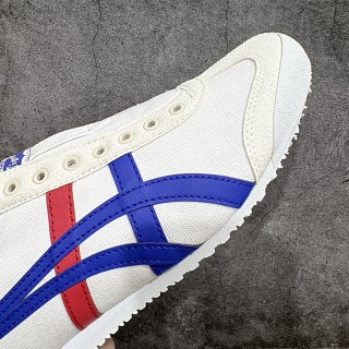 Onitsuka Tiger Mexico 66 White Blue Red Canvas Sneaker view 6