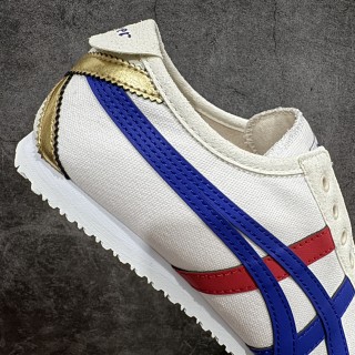 Onitsuka Tiger Mexico 66 White Blue Red Canvas Sneaker view 7