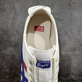 Onitsuka Tiger Mexico 66 White Blue Red Canvas Sneaker view 8