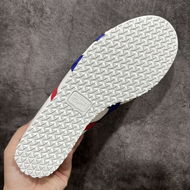 Onitsuka Tiger Mexico 66 White Blue Red Canvas Sneaker view