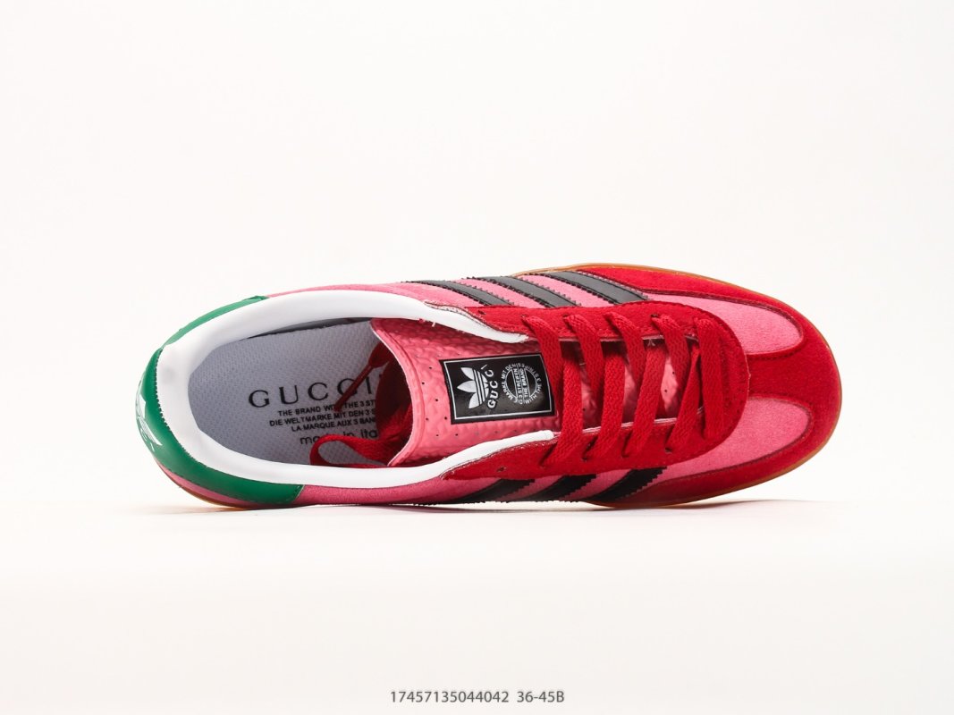 Adidas Gazelle Indoor Gucci Inspired Red Pink Green Low Top Sneaker view