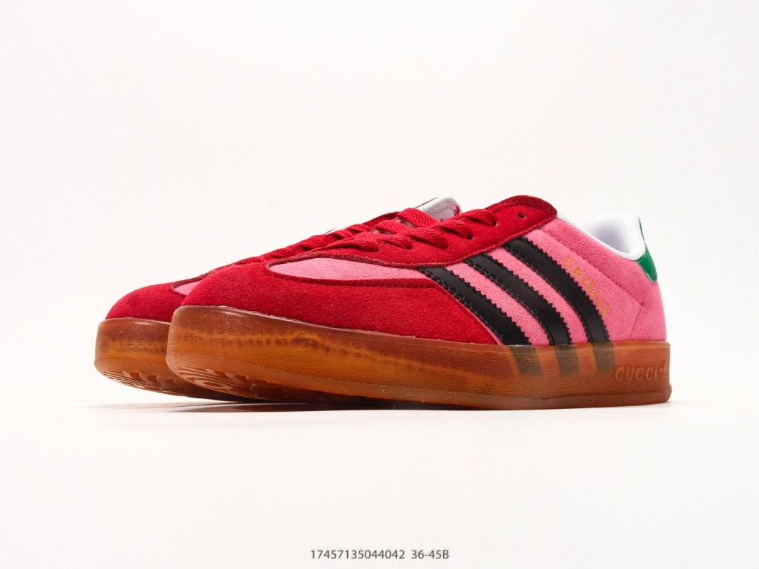 Adidas Gazelle Indoor Gucci Inspired Red Pink Green Low Top Sneaker view