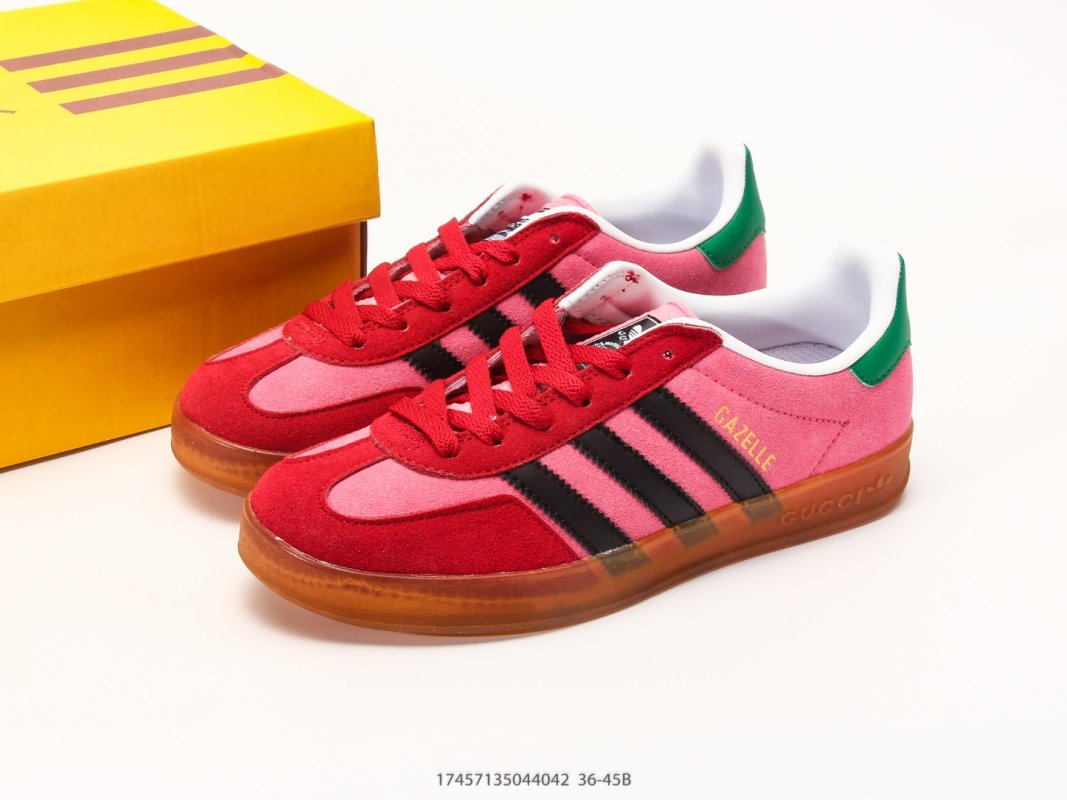 Adidas Gazelle Indoor Gucci Inspired Red Pink Green Low Top Sneaker view