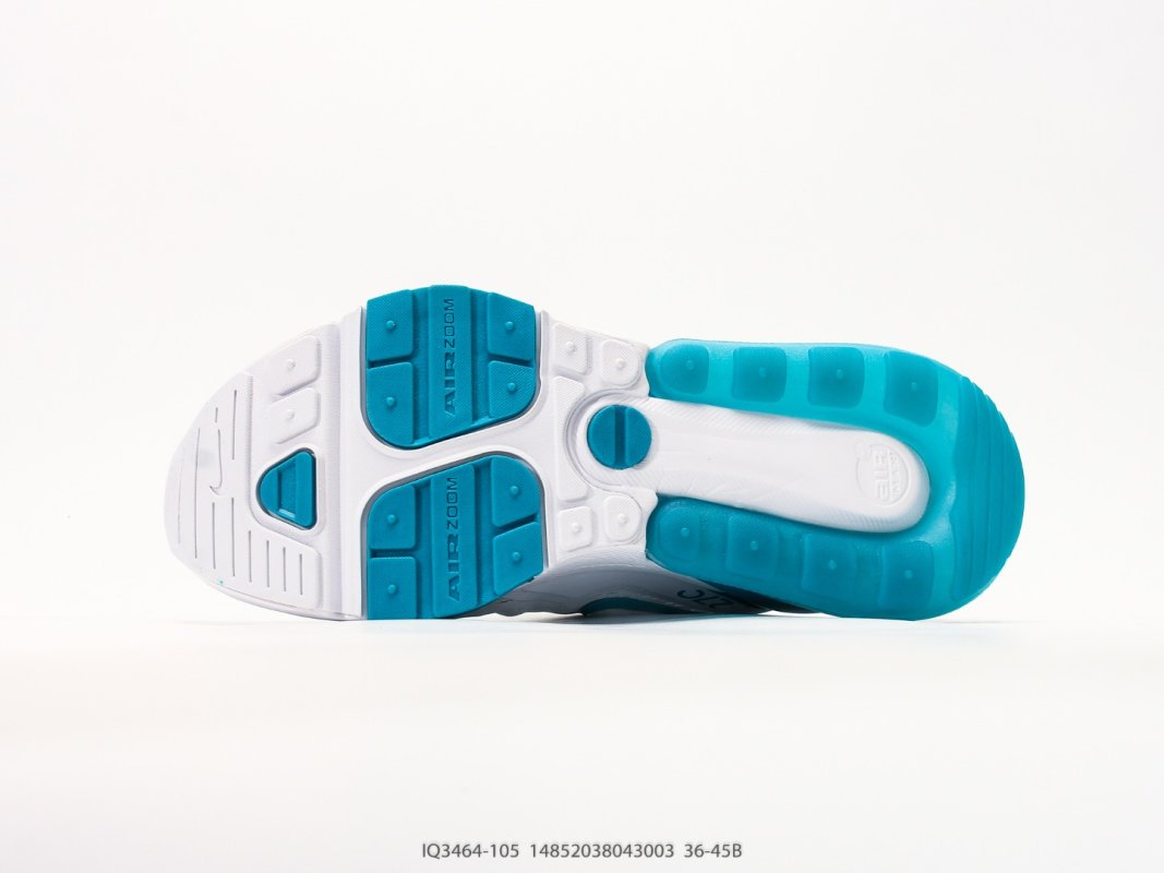 Nike Air Max 270 Flyknit White Blue Cushioned Running Shoe view