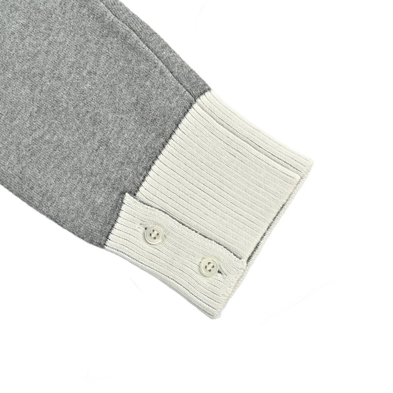 Thom Browne 22FW Grey & Cream Colorblock Crewneck Sweater view