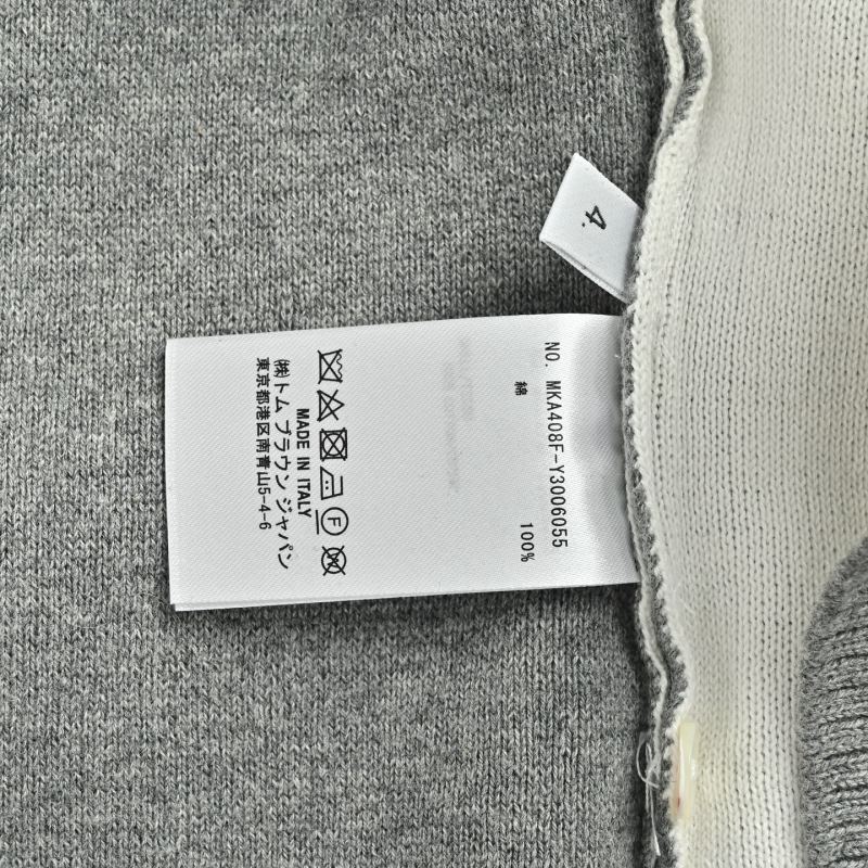Thom Browne 22FW Grey & Cream Colorblock Crewneck Sweater view