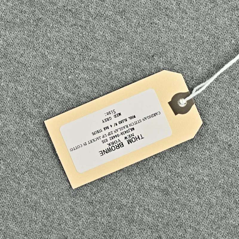 Thom Browne 22FW Grey & Cream Colorblock Crewneck Sweater view