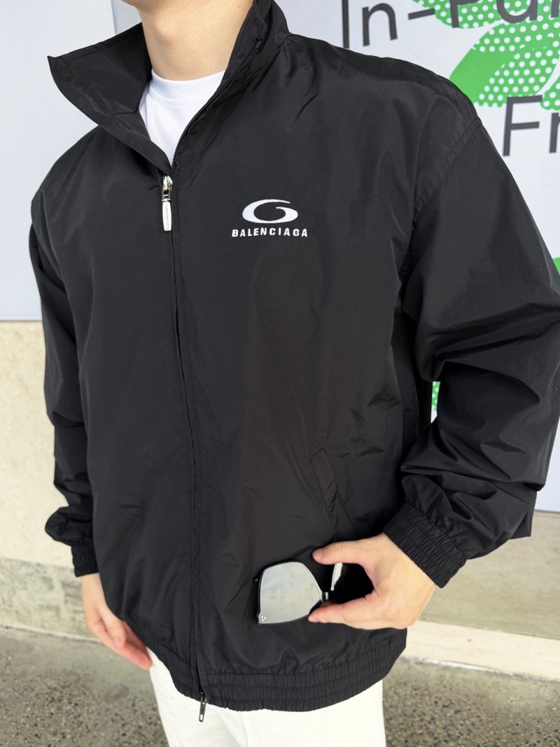 Balenciaga Logo Windbreaker Black White view