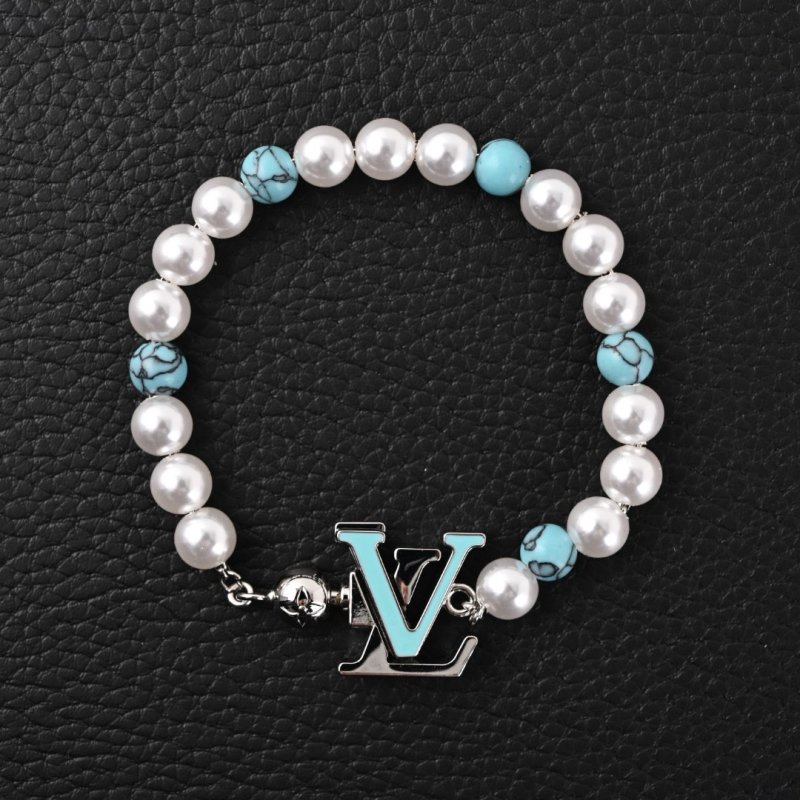 Louis Vuitton Turquoise Rodeo Pearl Beaded Bracelet - Men's