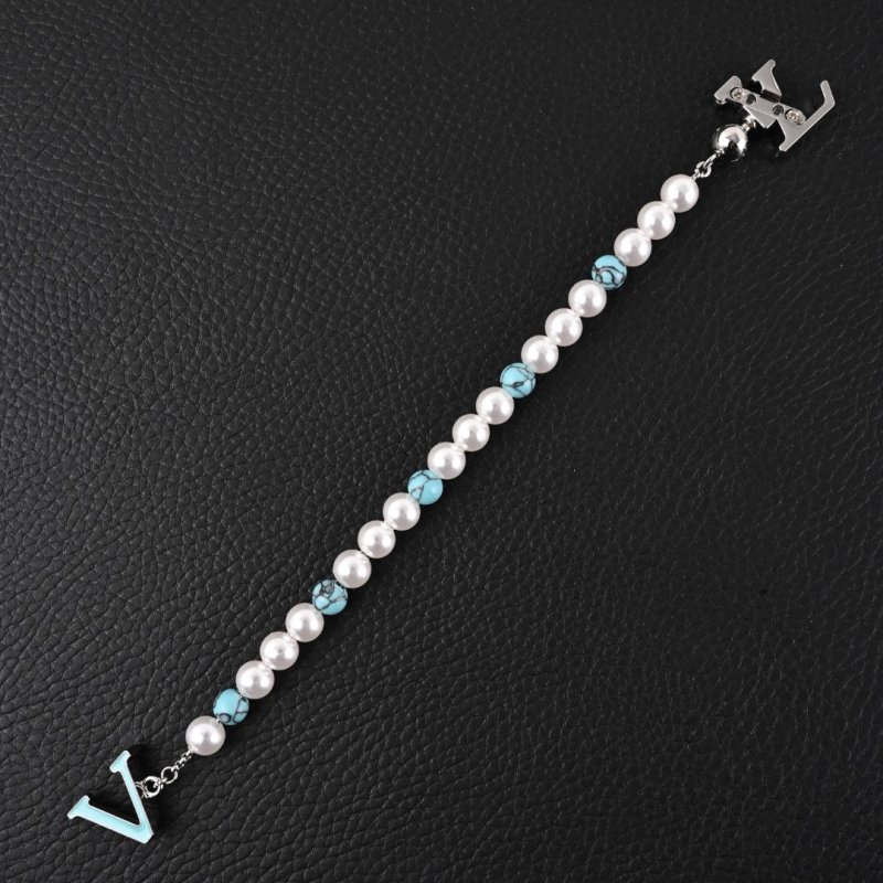 Louis Vuitton Turquoise Rodeo Pearl Beaded Bracelet - Men's view