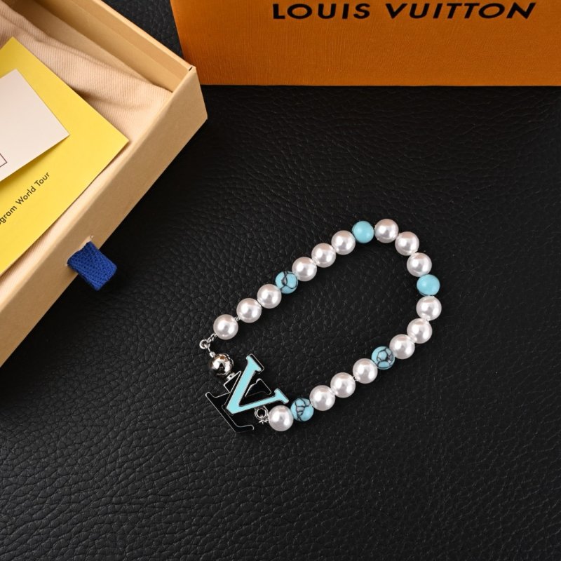 Louis Vuitton Turquoise Rodeo Pearl Beaded Bracelet - Men's view