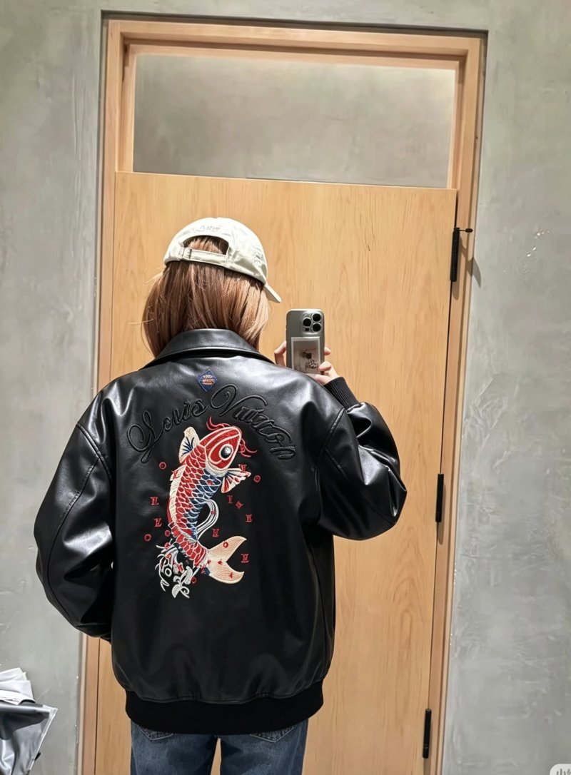 Jordan Flight Jacket Black Koi Embroidery