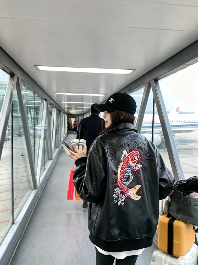 Jordan Flight Jacket Black Koi Embroidery view
