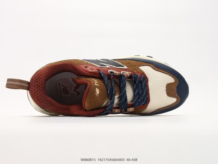 New Balance W880B15 Retro Dad Casual Running Shoe - Brown/Navy/Cream view 3